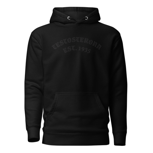 Testosterona Embroidered Black on Black Darkside Hoodie